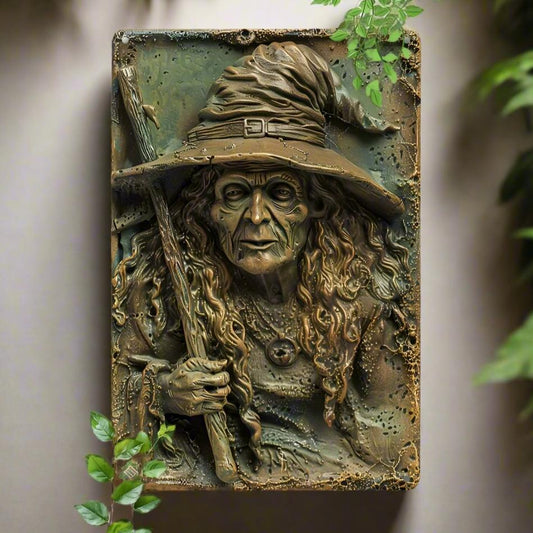 Old Witch Wall Art Witchy Metal Sign Halloween Welcome Sign