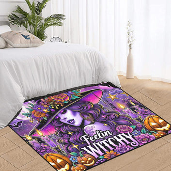 Feeling Witchy Area Rug Gothic Witch Carpet for Halloween