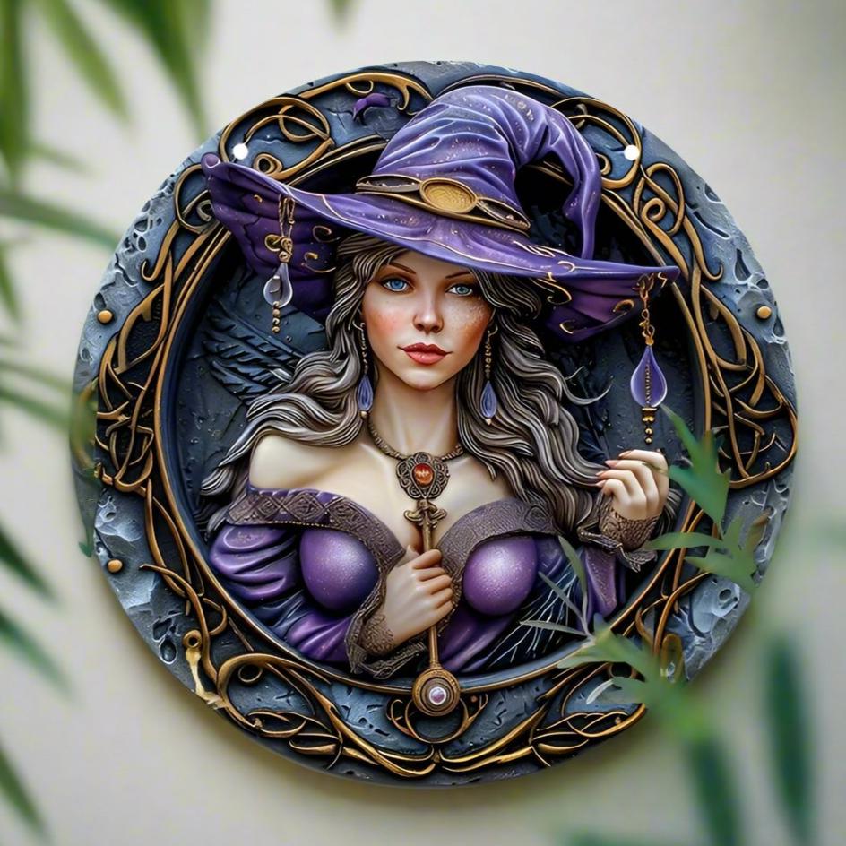 Beautiful Witch Metal Sign Decorative Wall Sign Witchcraft Decor-MoonChildWorld