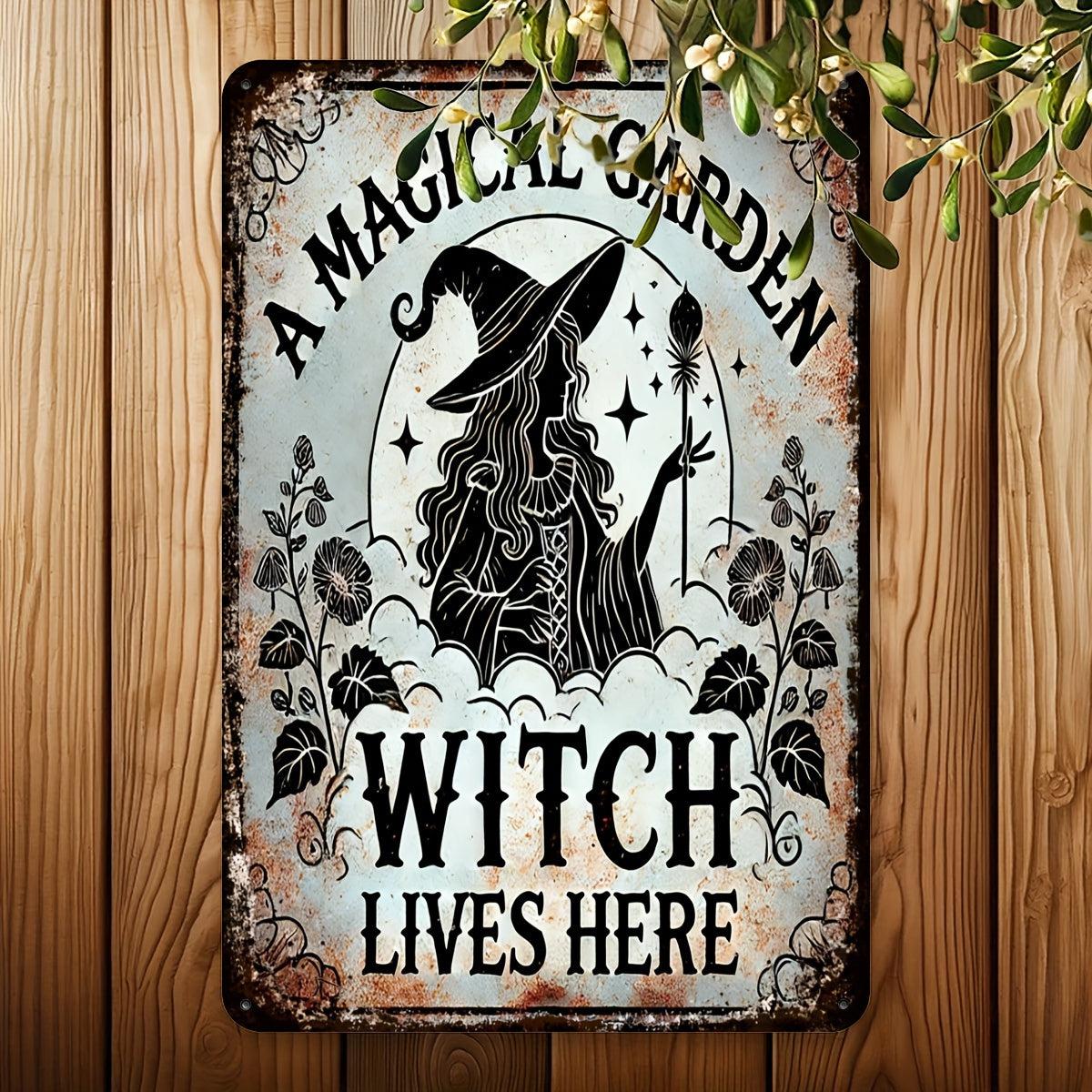 Enchanted Garden Witch Vintage Metal Sign-MoonChildWorld