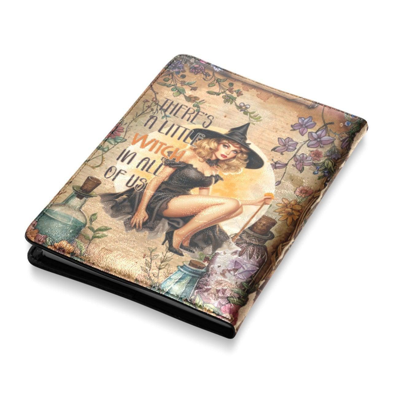 Vintage Witch Halloween Leather Notebook A5-MoonChildWorld