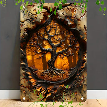 Tree of life Wall Art Pagan Metal Sign Spiritual Home Decor-MoonChildWorld