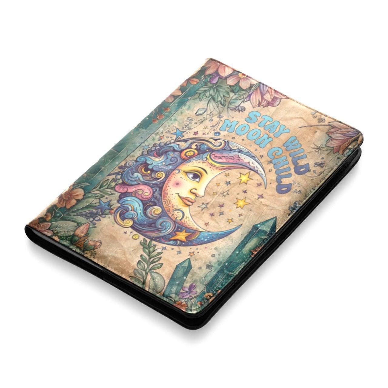 Vintage magic moon Leather Notebook A5-MoonChildWorld