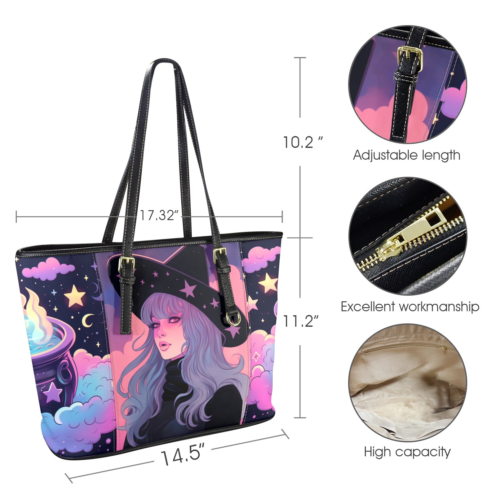 Celestial Witch Tote Bag-MoonChildWorld
