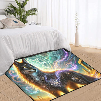 Witchy Wolf Area Rug Magic Wolf Witchcraft Carpet