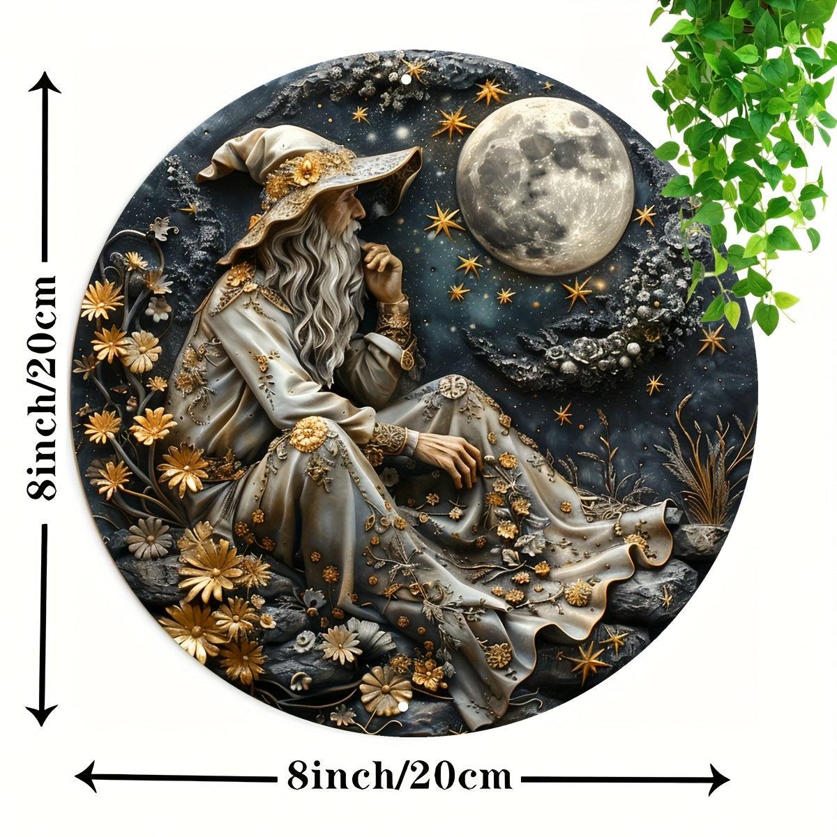 Moon Wizard Metal Sign Mystic Witch Home Decor-MoonChildWorld