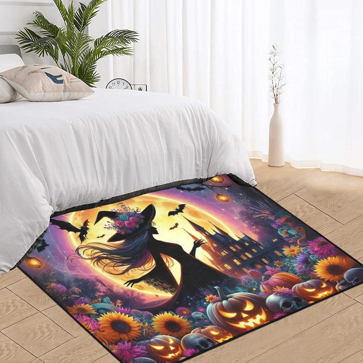 Moonlit Gothic Witch Area Rug Spooky Carpet for Halloween-MoonChildWorld