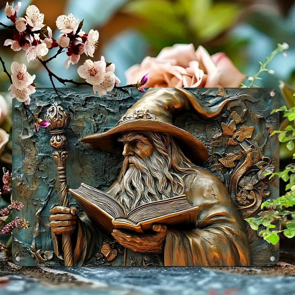 Enchanted Forest Wizard Wall Art Male Witch Home Decor Witchy Metal Sign-MoonChildWorld