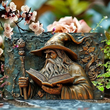 Enchanted Forest Wizard Wall Art Male Witch Home Decor Witchy Metal Sign