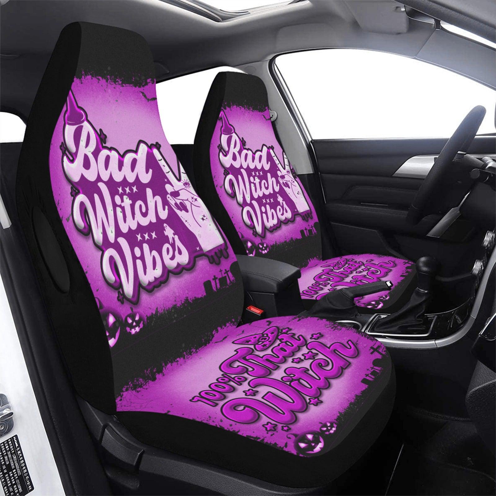 Bad Witch Vibes Halloween Car Seat Cover-MoonChildWorld