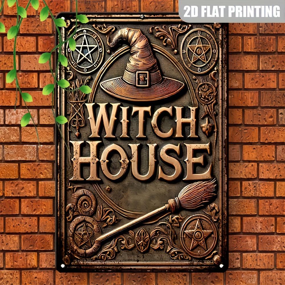 Witch House Metal Sign Witch Wall Decor Halloween Welcome Sign-MoonChildWorld