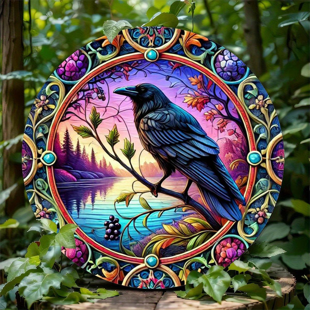 Black Raven Metal Sign Witchy Crow Wall Art for Gothic Christmas Home Decor-MoonChildWorld