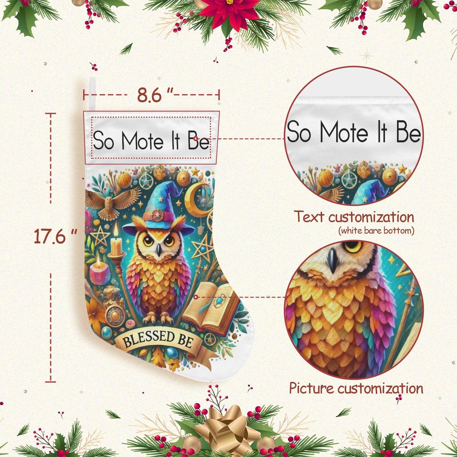 Witchy Owl Christmas Stocking for Yule Decorations-MoonChildWorld