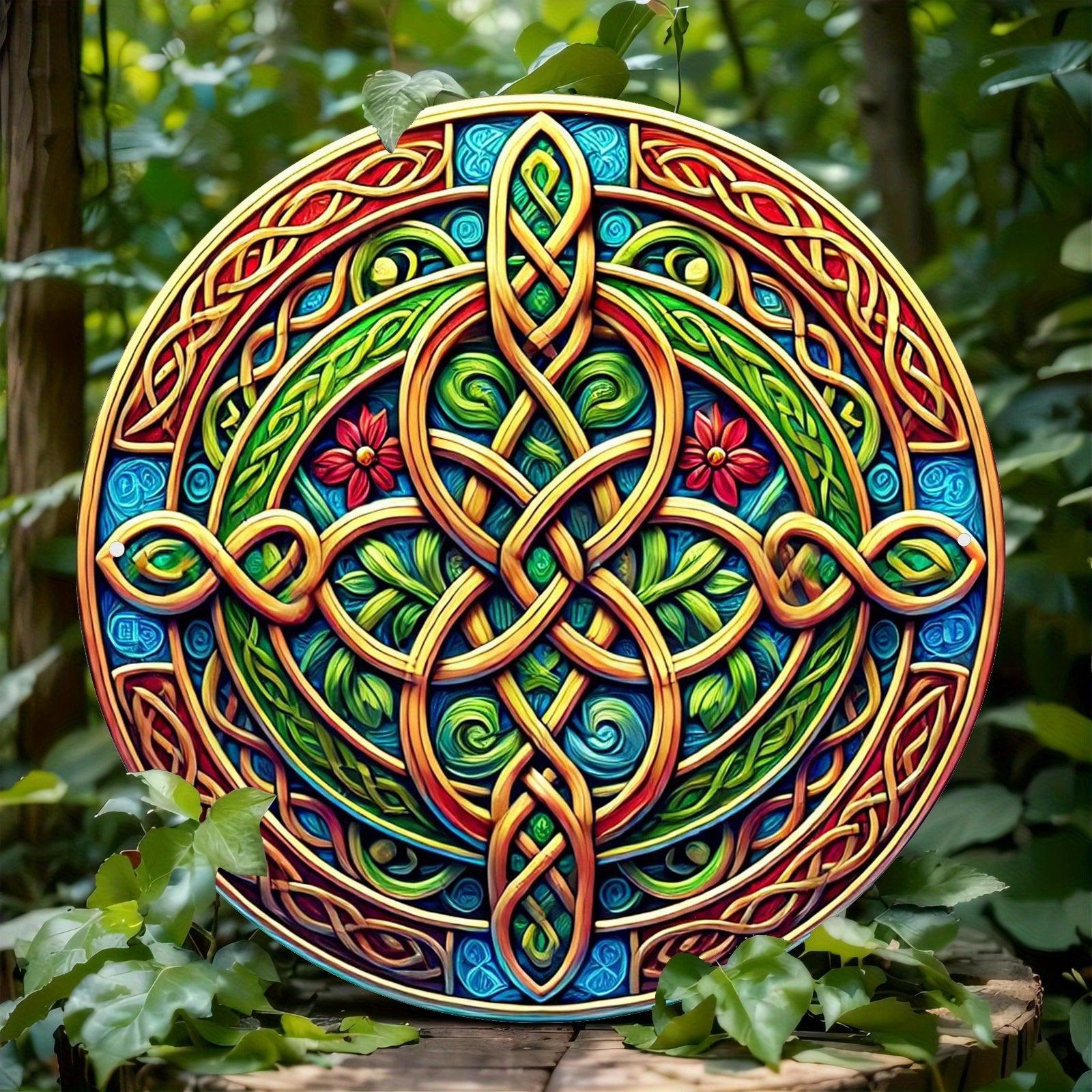 Celtic Knot Metal Sign Witchcraft Wall Sign Celtic Pagan Sign-MoonChildWorld