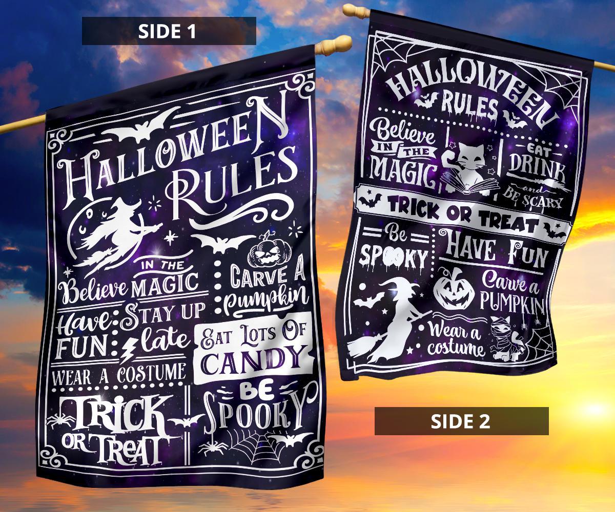 Halloween Rules Witch Flag-MoonChildWorld