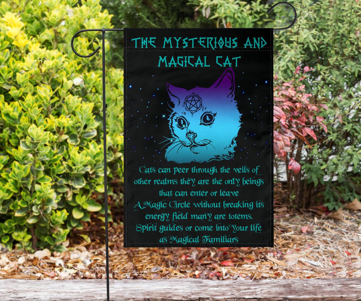 Magic Cat Witchy Flag Wicca Decor-MoonChildWorld