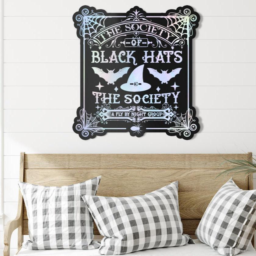 Black hat Society Witch Metal Sign Halloween Decor-MoonChildWorld