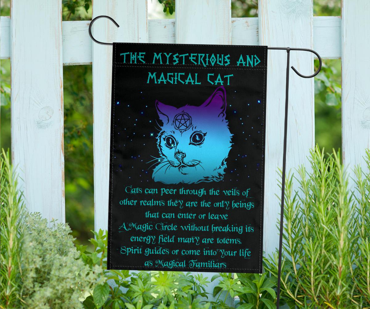 Magic Cat Witchy Flag Wicca Decor-MoonChildWorld