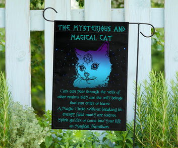 Magic Cat Witchy Flag Wicca Decor