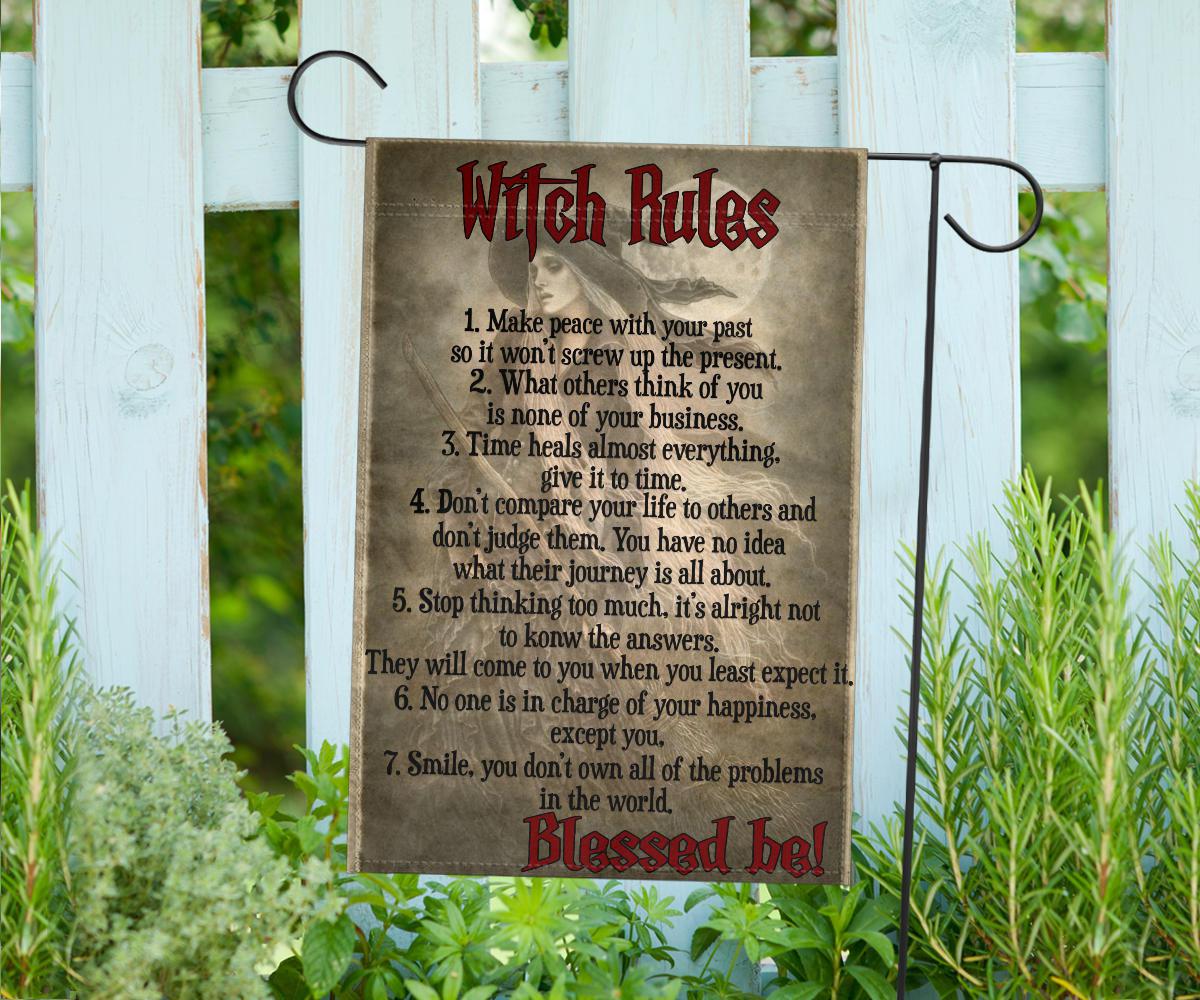 Rules of Witch Flag Halloween Decor-MoonChildWorld