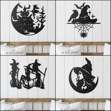Halloween Witch Metal Sign-MoonChildWorld