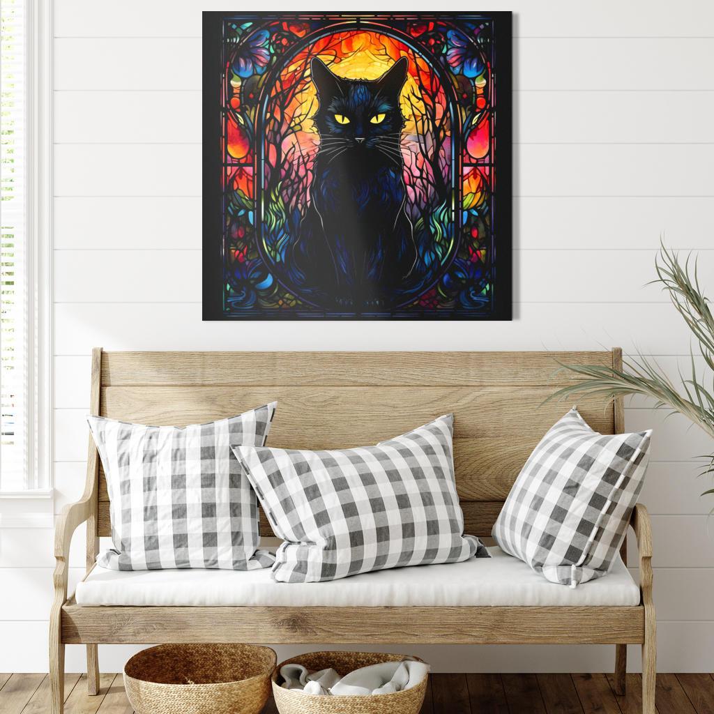 Gothic Halloween black cat Metal Sign-MoonChildWorld