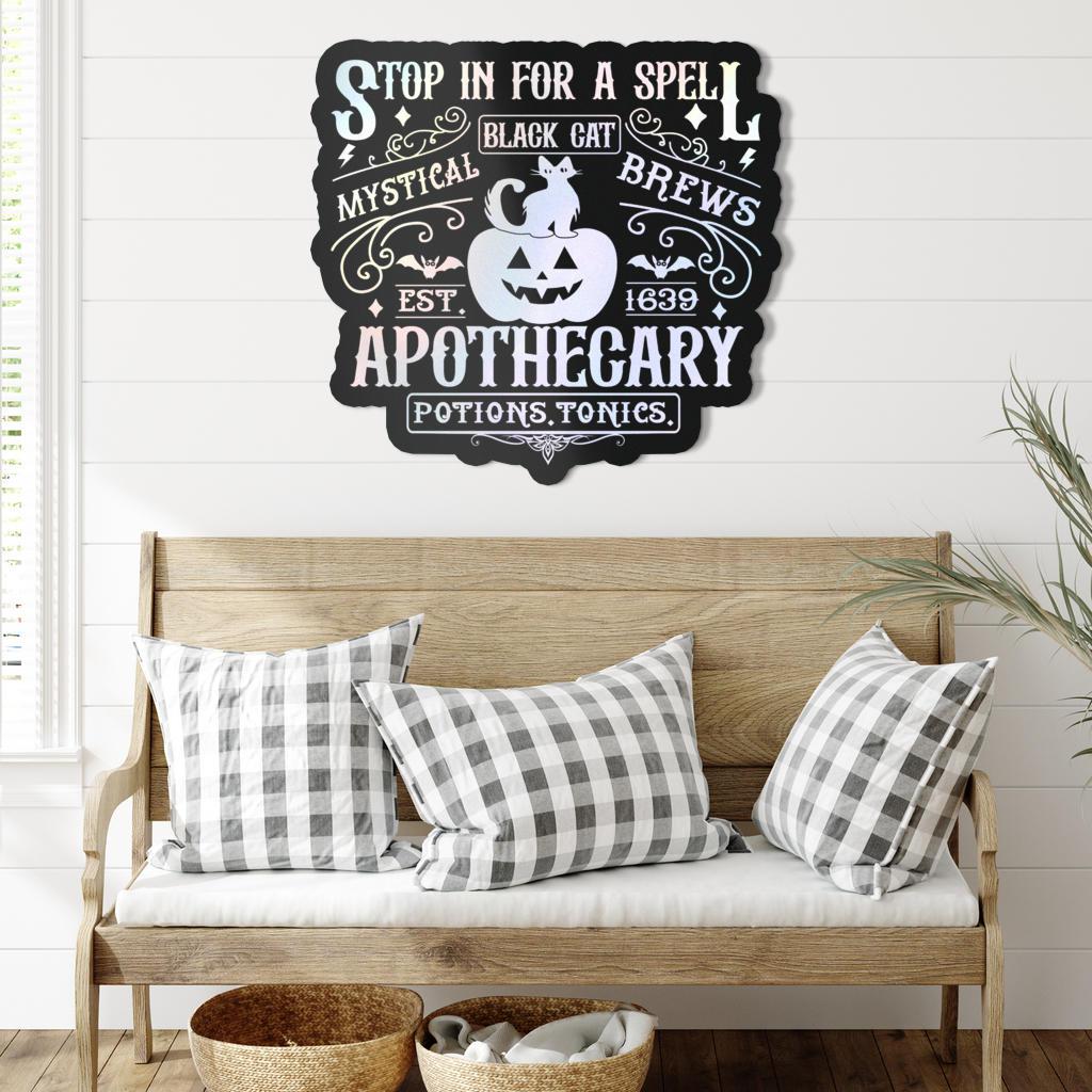 Apothecary witch halloween Metal Sign-MoonChildWorld