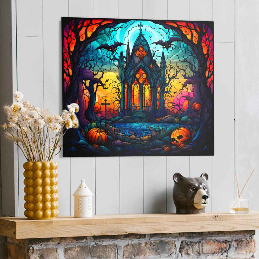 Witch Halloween Haunted House Metal Sign-MoonChildWorld