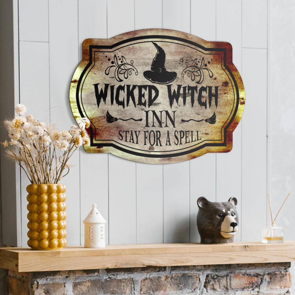 Halloween Witch Metal Sign-MoonChildWorld