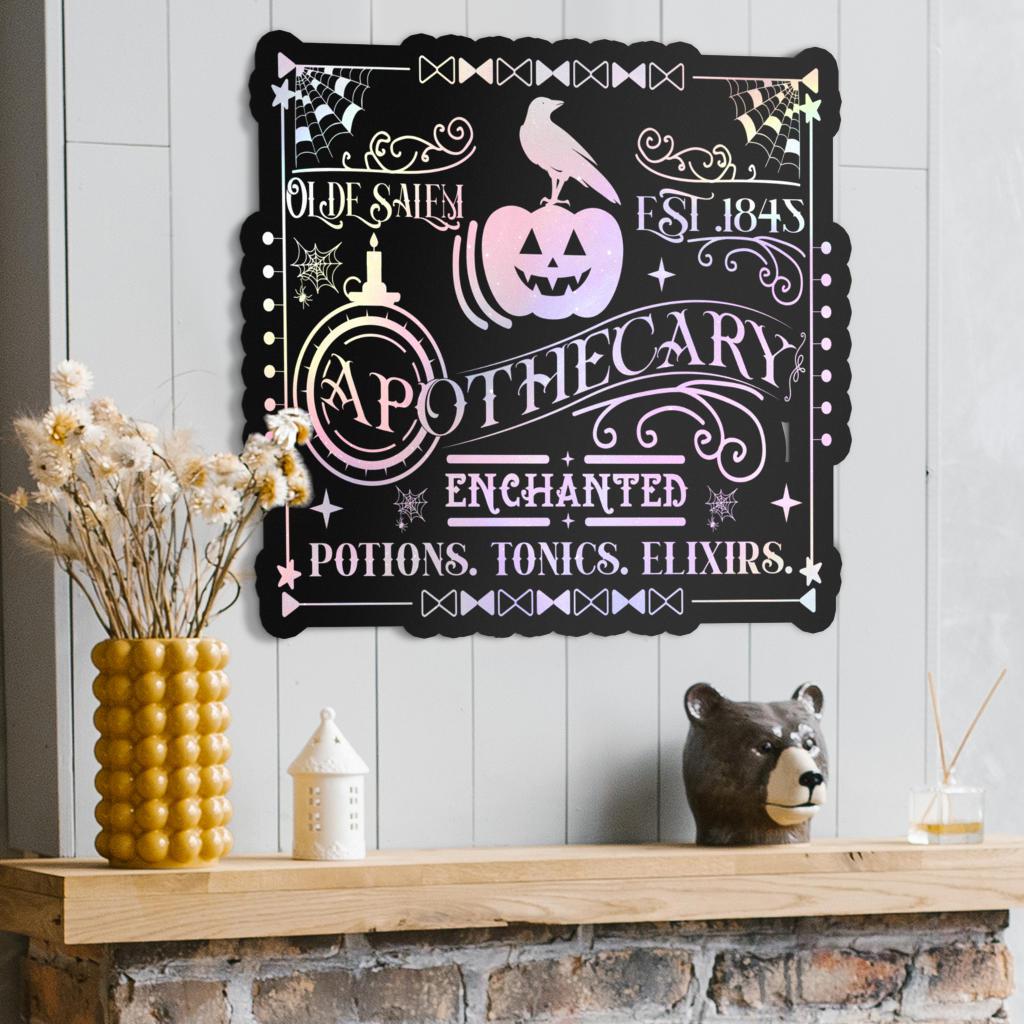 Apothecary witch halloween Metal Sign-MoonChildWorld