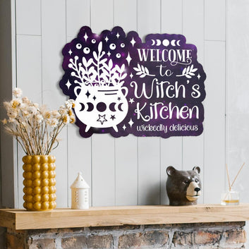 Kitchen Witch Metal Sign