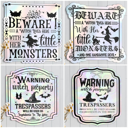 Property Witch Metal Sign Halloween Decor