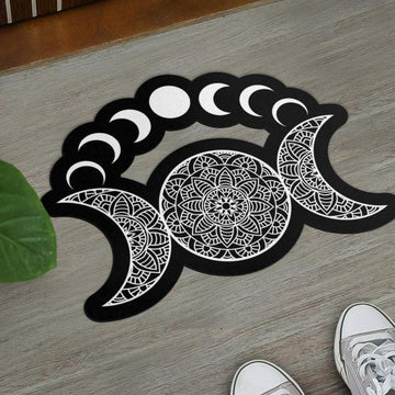 Moon phases Door Mat Wicca Triple Moon Doormat-MoonChildWorld