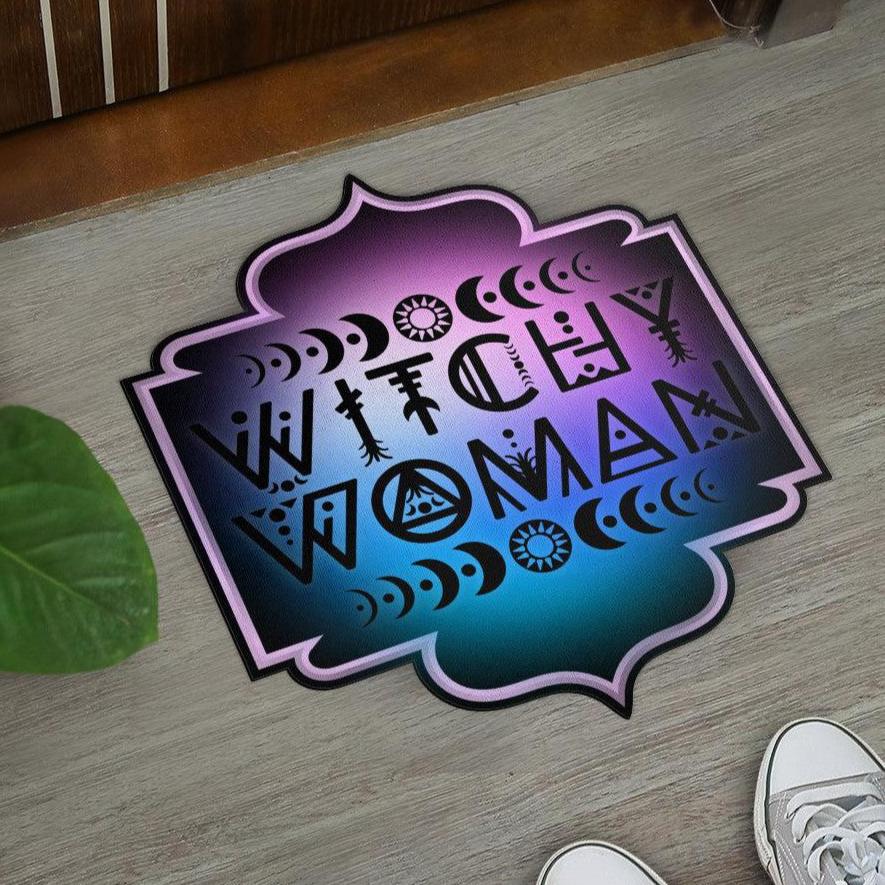 Witchy Woman Wicca Door Mat Moon Phase Doormat-MoonChildWorld