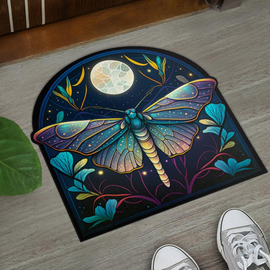 Luna Moth Door Mat Mystic Butterfly Doormat-MoonChildWorld