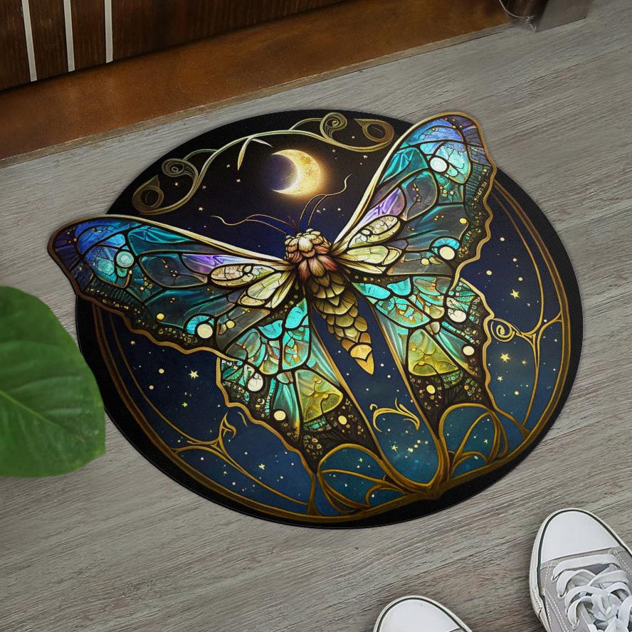 Luna Moth Door Mat Mystic Butterfly Doormat-MoonChildWorld