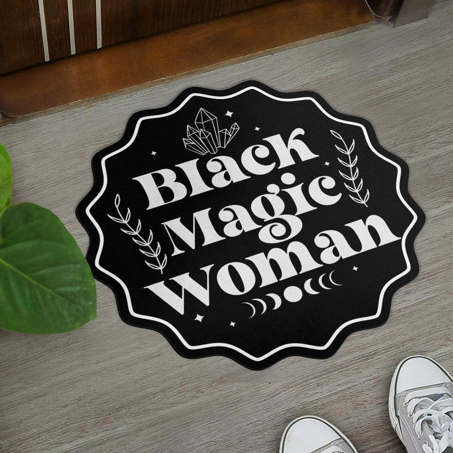 Black Magic Woman Witchy Door Mat-MoonChildWorld