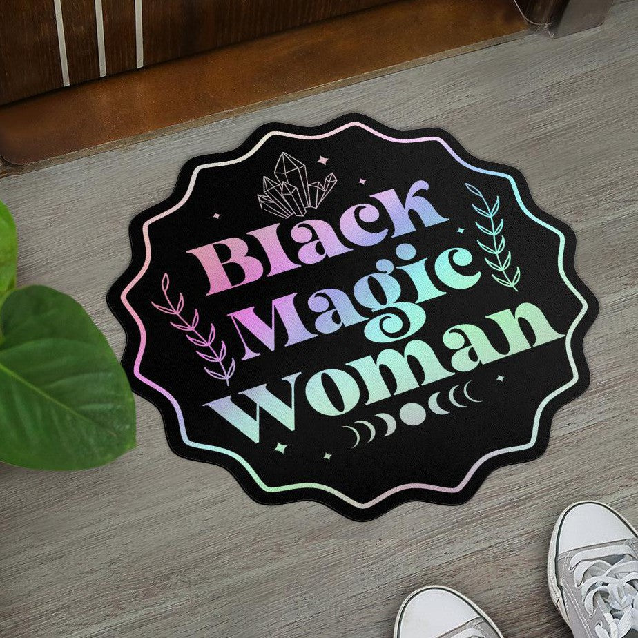 Black Magic Woman Witchy Door Mat-MoonChildWorld