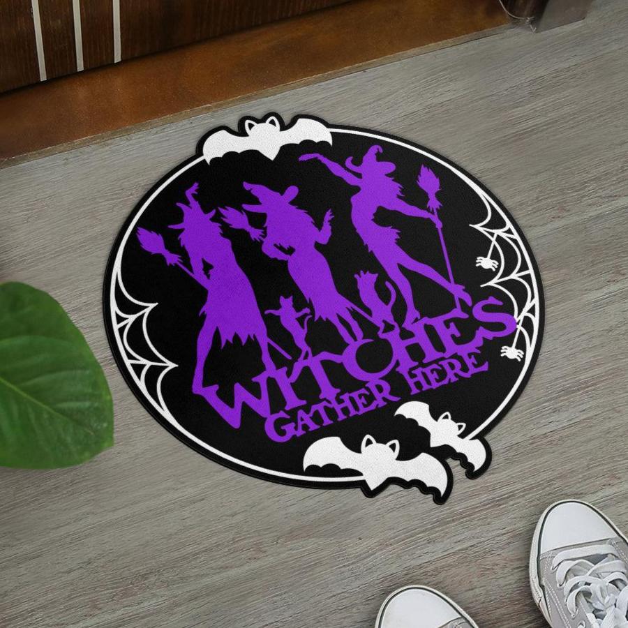 Gothic Witch Halloween Door Mat-MoonChildWorld