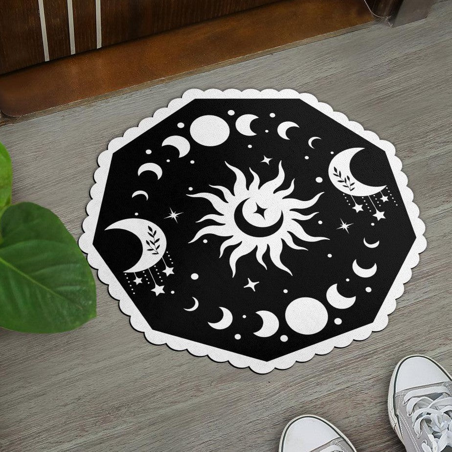 Celestial Moon Door Mat Moon Phases Doormat-MoonChildWorld