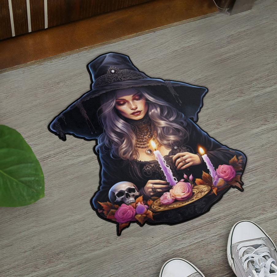 Gothic Witch Door Mat Halloween Witchy Doormat-MoonChildWorld