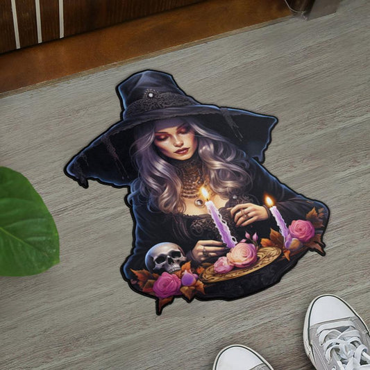 Gothic Witch Door Mat Halloween Witchy Doormat