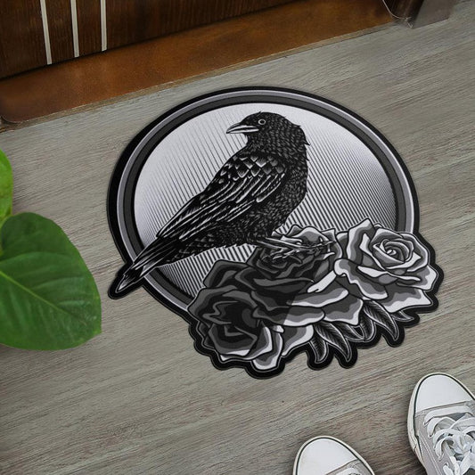 Black raven Door Mat Gothic Crow Doormat