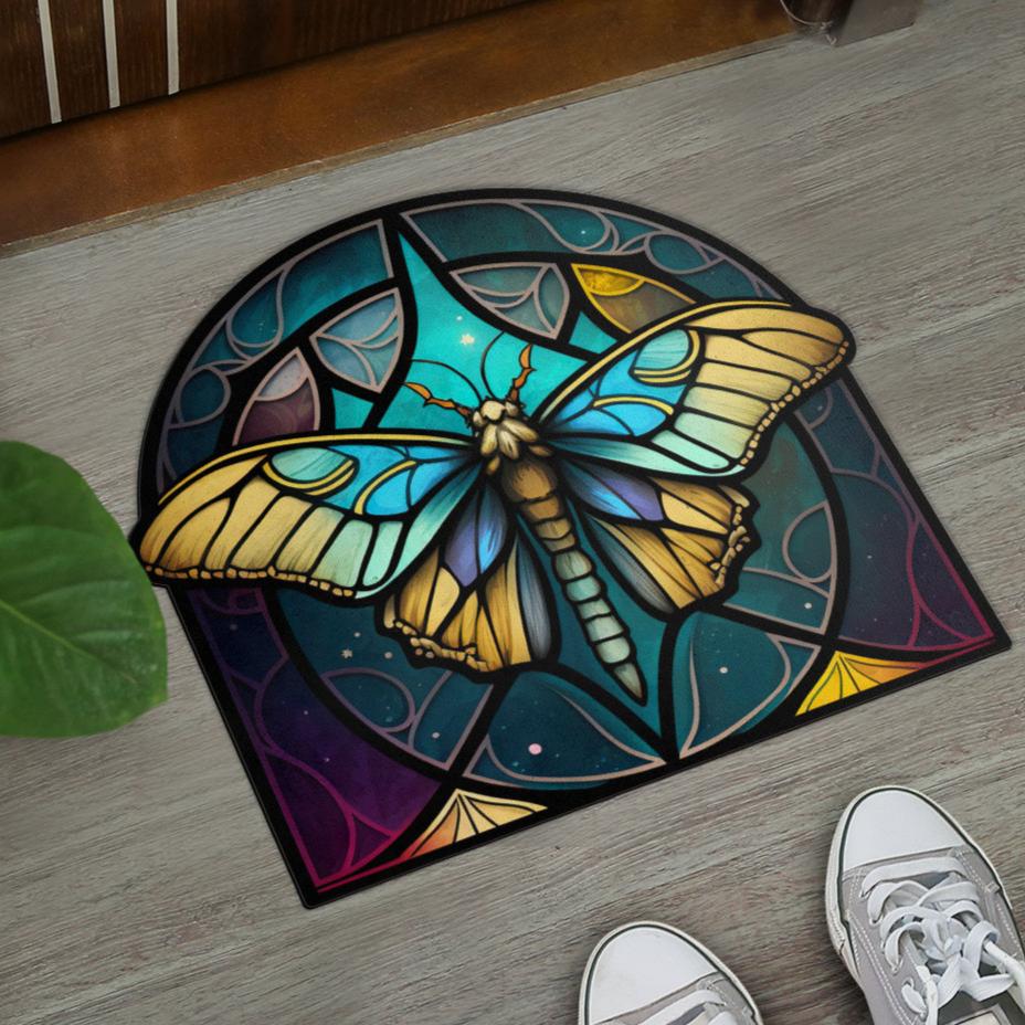 Luna Moth Door Mat Mystic Butterfly Doormat-MoonChildWorld