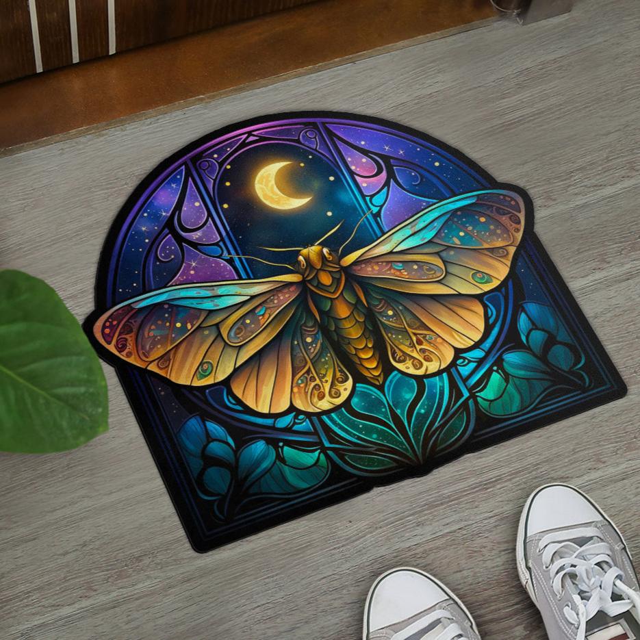 Luna Moth Door Mat Mystic Butterfly Doormat-MoonChildWorld