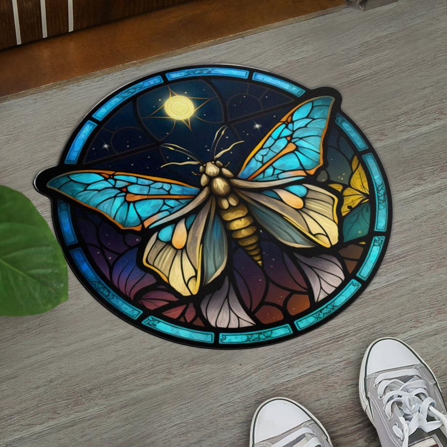 Luna Moth Door Mat Mystic Butterfly Doormat-MoonChildWorld