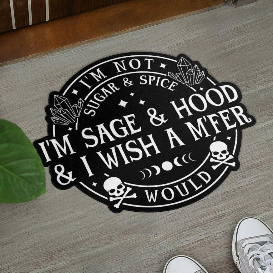 I'm sage and hood Witchcraft Door Mat-MoonChildWorld