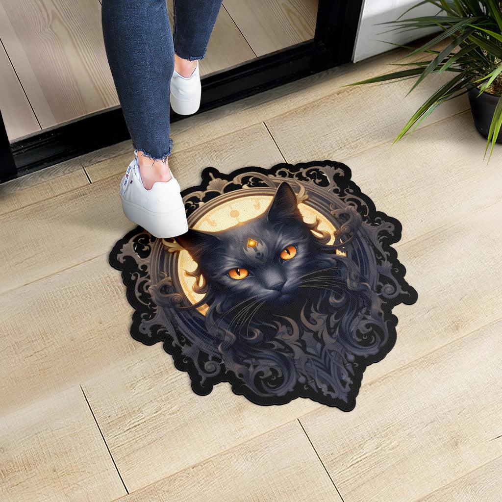 Gothic Black Cat Door Mat-MoonChildWorld