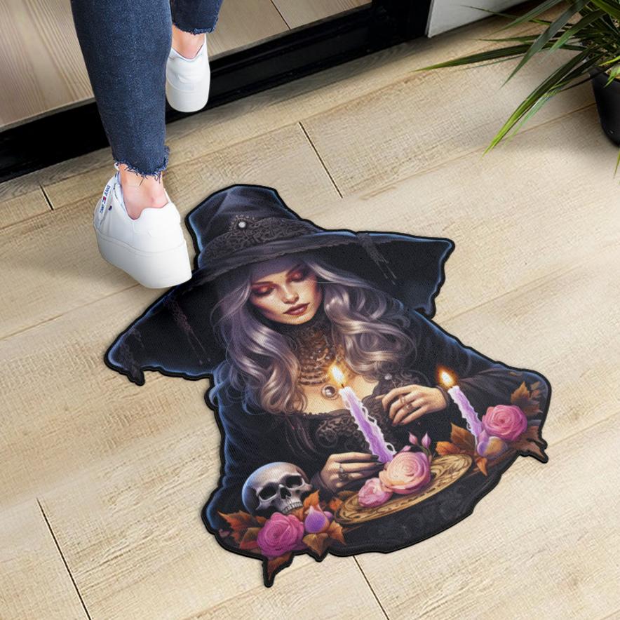 Gothic Witch Door Mat Halloween Witchy Doormat-MoonChildWorld