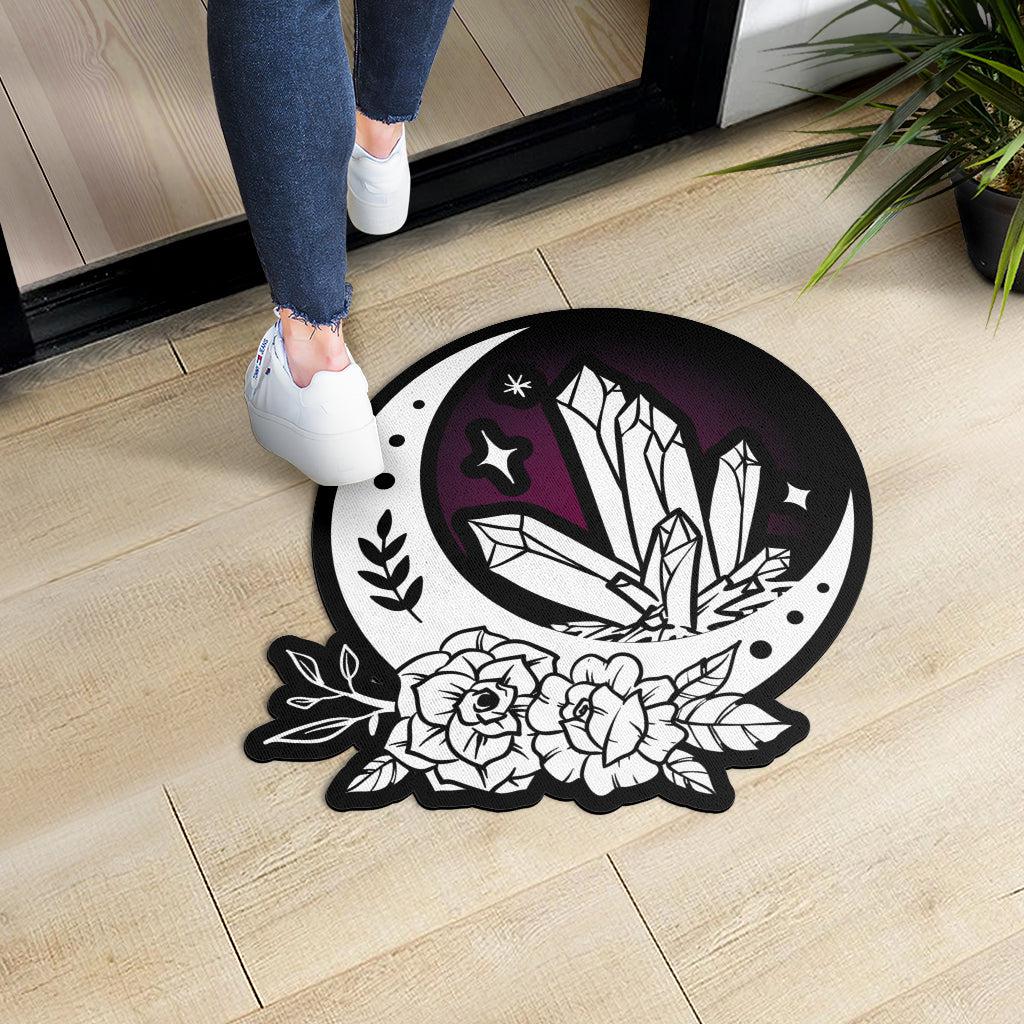 Crystal Moon Phase Door Mat Magic Moon Doormat-MoonChildWorld